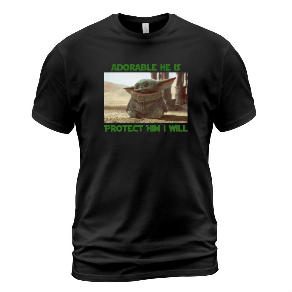 Baby Yoda adorable he is protect him i will The Mandalorian shirt T-Shirt Unisex