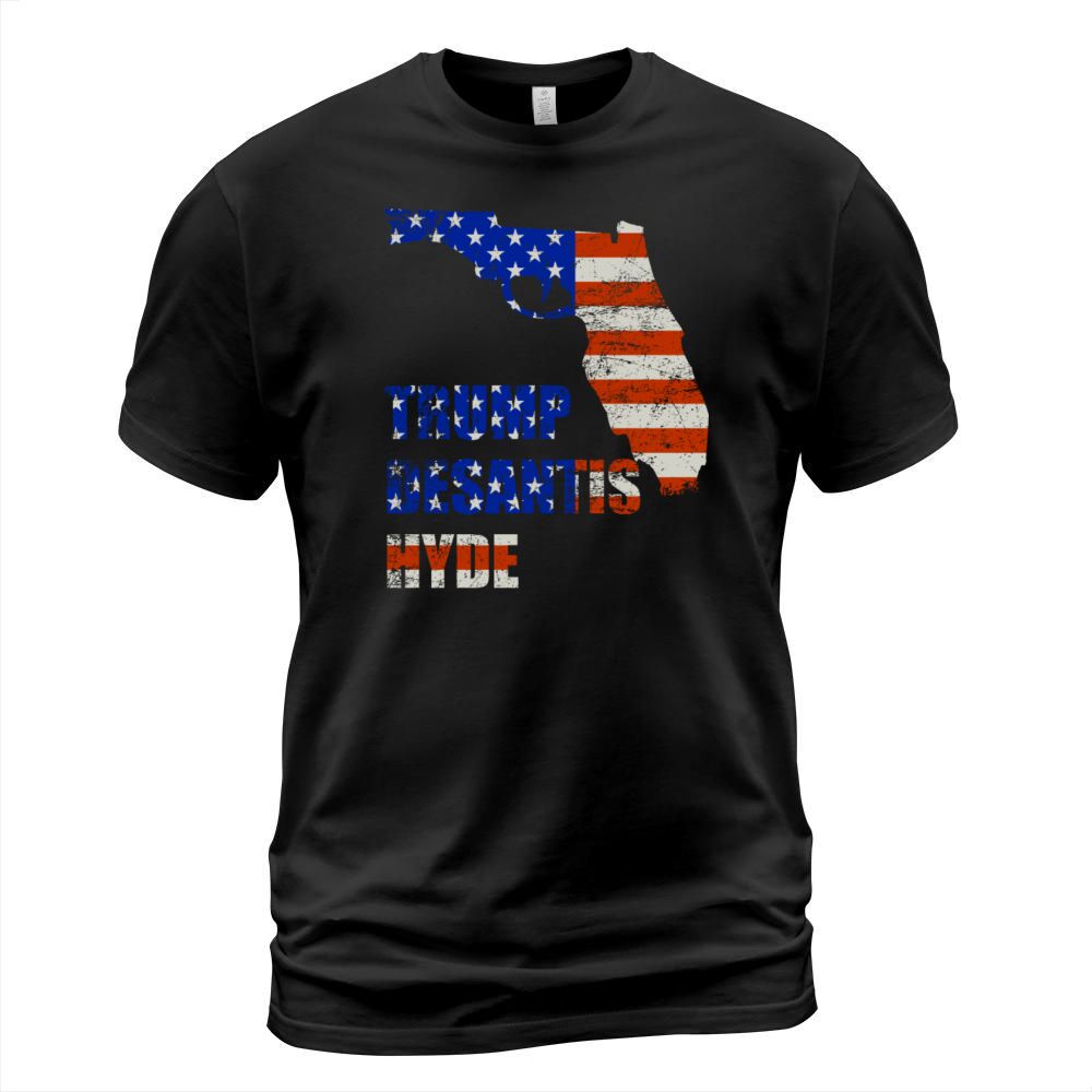 Trump Desantis Hyde Florida map gun vintage Men's T-Shirt