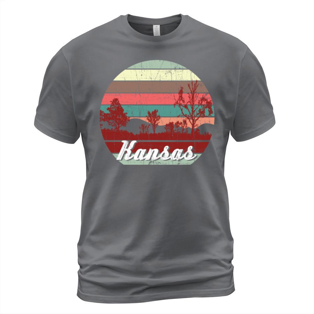 Retro Color Distressed Design Kansas Travel Campin Men's T-Shirt