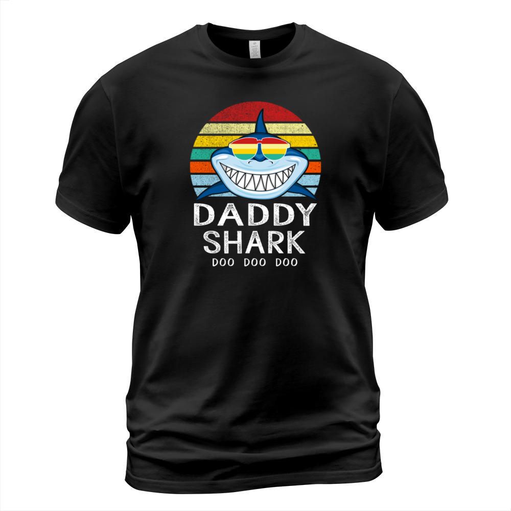 Retro Vintage Daddy Shark Tshirt gift for Father Men's T-Shirt