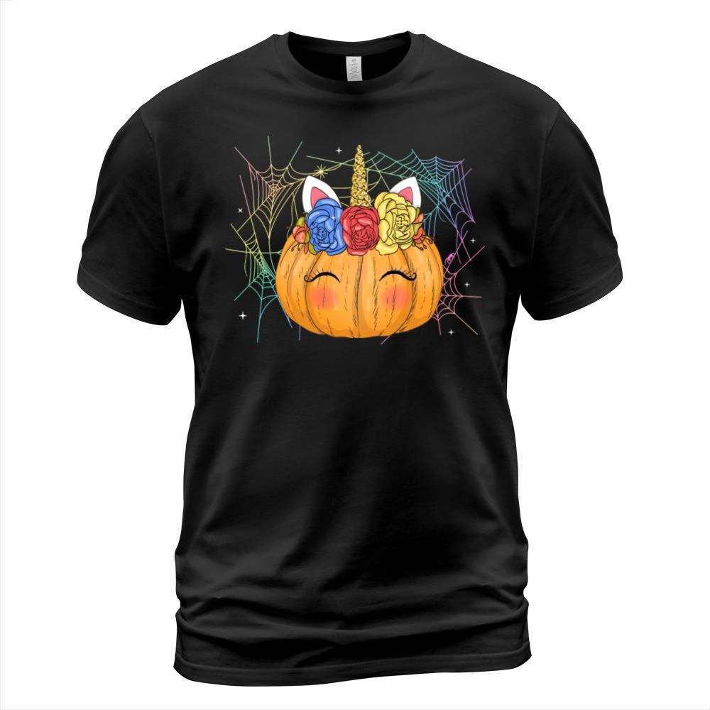 Women Halloween Unicorn pumpkin Men's T-Shirt
