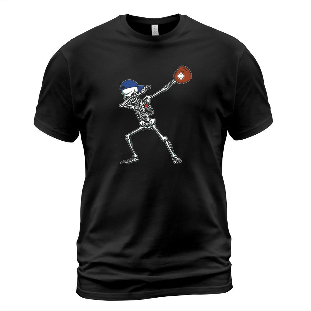 Dabbing Skeleton Baseball T-Shirt Dab Hip Hop Skull Gift T-Shirt Unisex