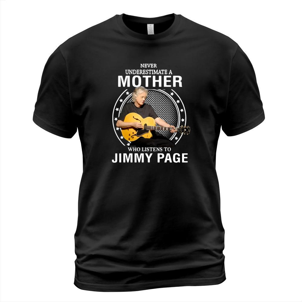 Unterschätze niemals eine Mutter, die Jimmy Page zuhört T-Shirt Unisex