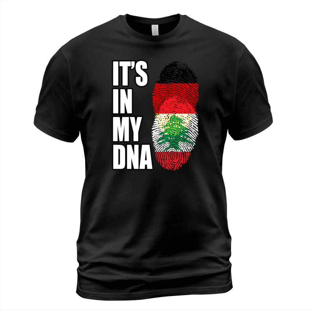 German And Lebanese Mix DNA Flag Heritage Men's T-Shirt