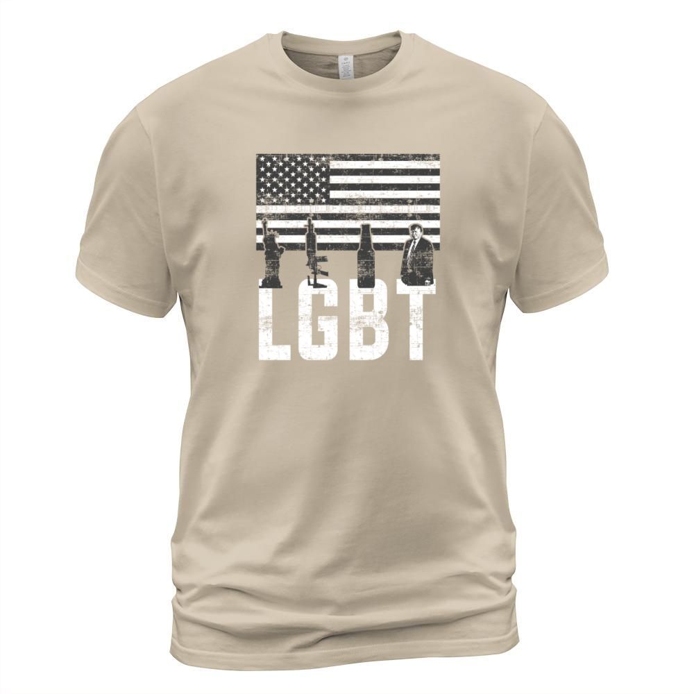 LGBT Freedom Funny Gun Beer Trump Men's T-Shirt