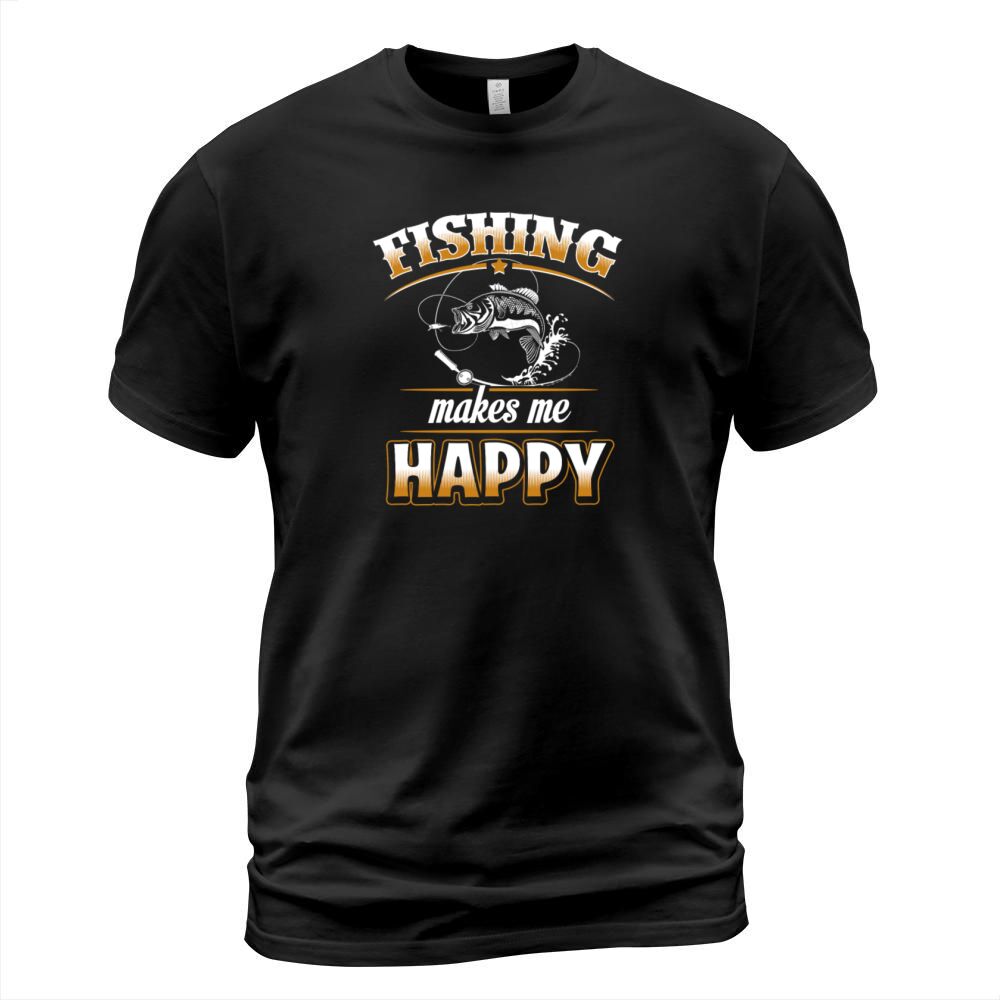 Fisher - Fishing makes me happy Men's T-Shirt