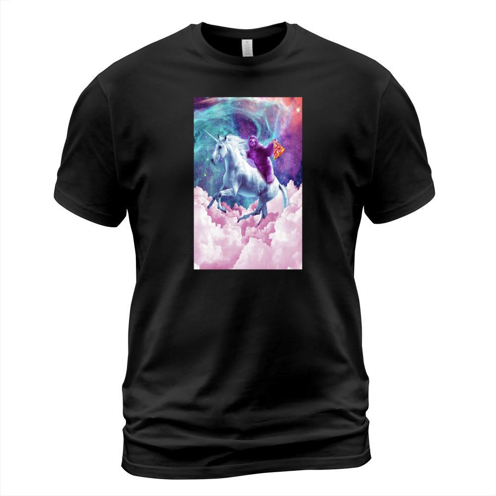 Space sloth on unicorn sloth pizza T-Shirt Unisex