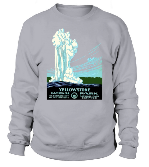 Vintage Yellowstone National Park Geyser WPA Sweatshirt Unisex