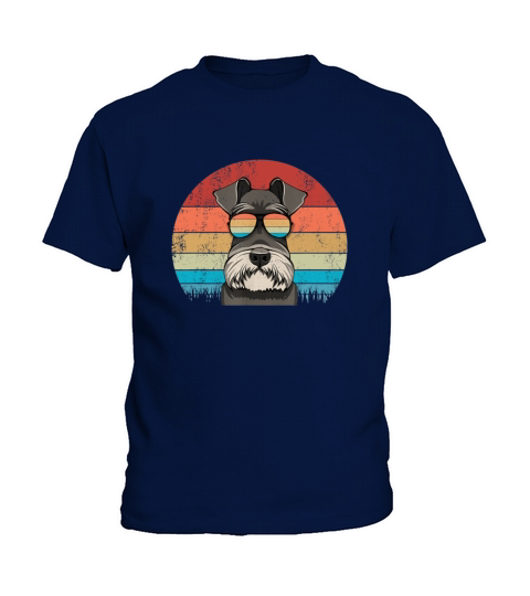 Dog Vintage Best Schnauzer Dad Ever Father Day Vintage Sunglass Kids T-Shirt