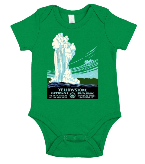 Vintage Yellowstone National Park Geyser WPA Short Sleeve Baby One-Piece
