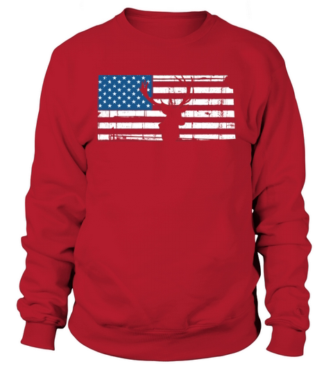 American Flag Kansas Deer Hunting Patriotic T-Shirt Sweatshirt Unisex