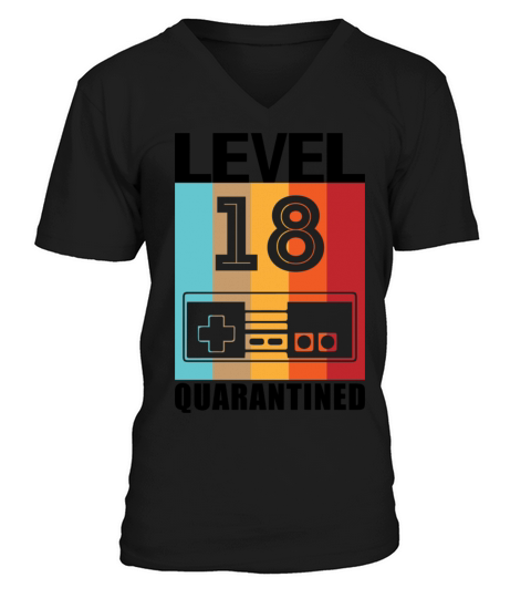 Level quarantined birthday year gift V-Neck T-shirt