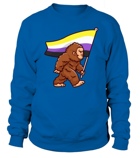 Bigfoot Gender Non-binary Pride Flag Colors Sweatshirt Unisex