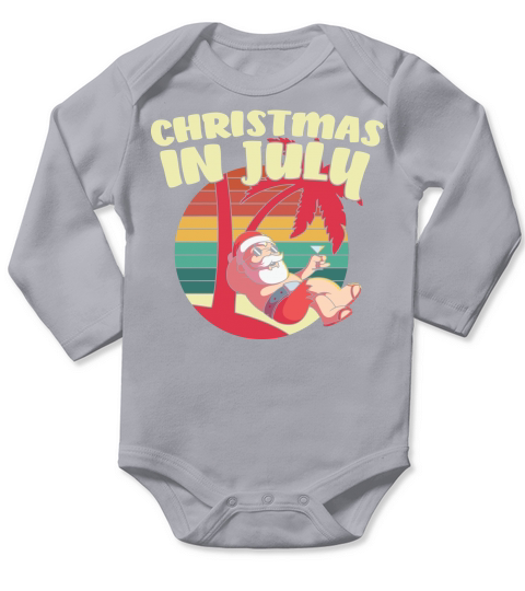 Christmas In July Summer Santa Long Sleeve Baby One-Piece