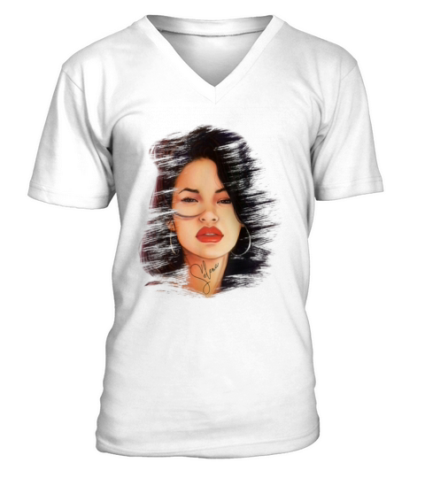Selenas face V-Neck T-shirt