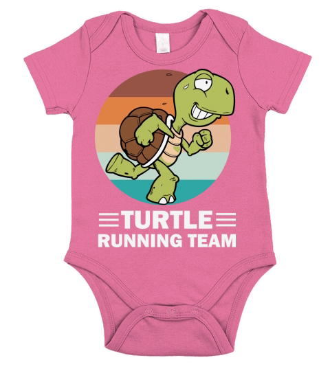Turtle Running Team, Running Lover SVG Short Sleeve Baby One-Piece