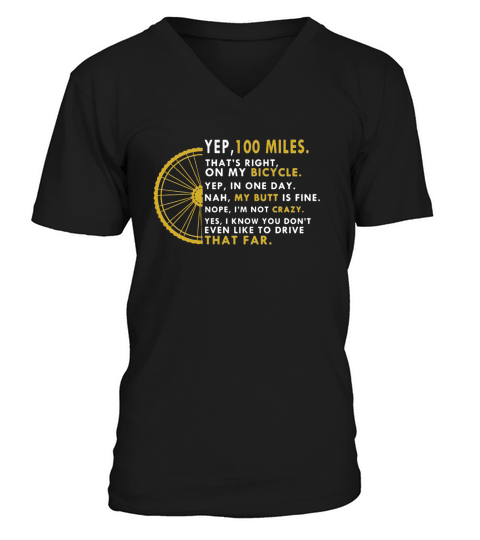 100 miles bike ride T-Shirt V-Neck T-shirt