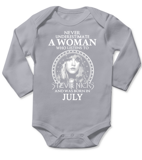 WOMAN LISTENS TO STEVIE NICKS Long Sleeve Baby One-Piece