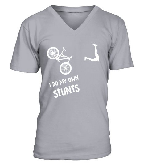 I Do My Own Stunts Mountain Bike shirt V-Neck T-shirt