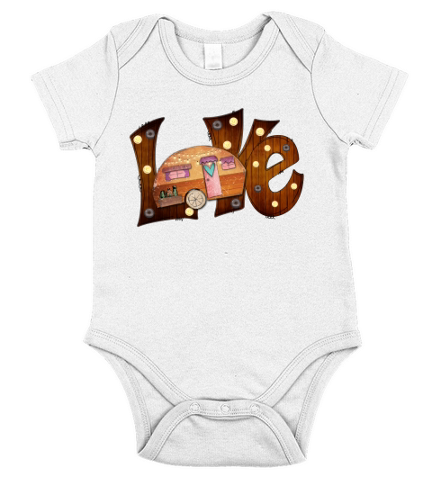 Love sublimation Short Sleeve Baby One-Piece