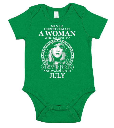 WOMAN LISTENS TO STEVIE NICKS Short Sleeve Baby One-Piece