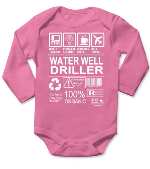WATER WELL DRILLER FMultiold Long Sleeve Baby One-Piece