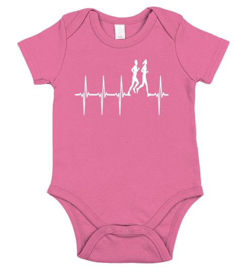 Cross country running heartbeat gift for sports man Short Sleeve Baby One-Piece