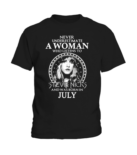 WOMAN LISTENS TO STEVIE NICKS Kids T-Shirt