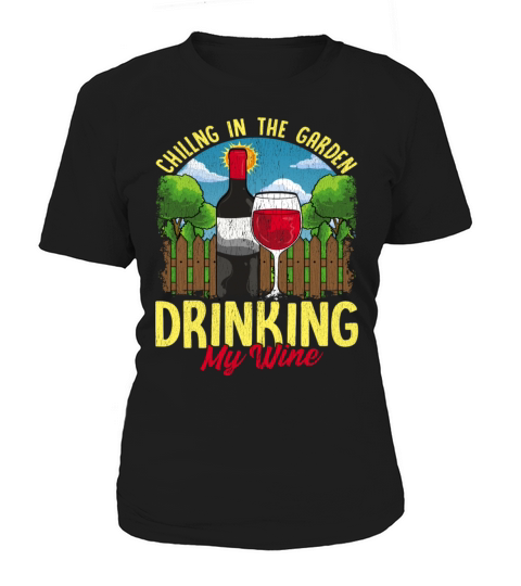 Drinking Wine in the Garden Sunny Day Women's T-Shirt