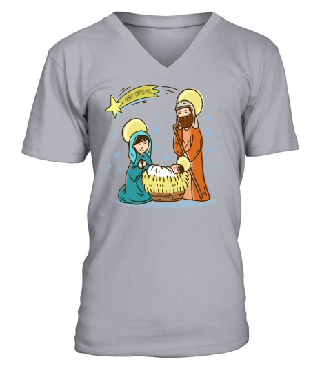 Christmas Nativity Scene T Shirts | Christmas Shirt V-Neck T-shirt