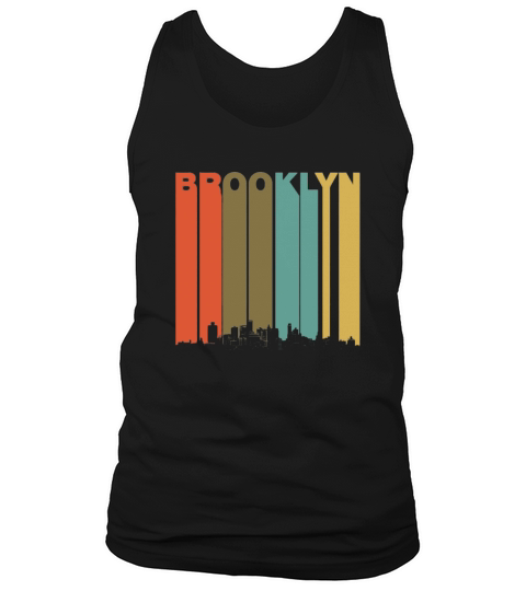 Vintage 1970 S Style Brooklyn New York Skyline T-Shirt Tank Top Unisex