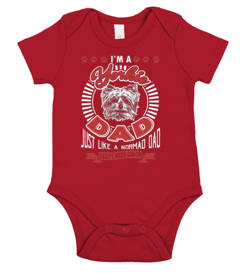 Yorkie Dad Cooler Short Sleeve Baby One-Piece