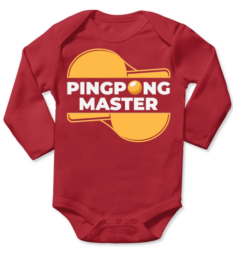 Ping Pong Master Vintage Table Long Sleeve Baby One-Piece