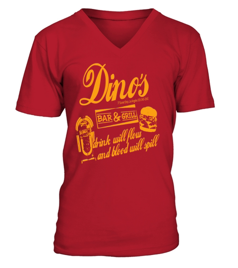 Dino Bar And Grill V-Neck T-shirt