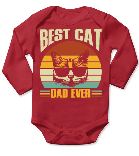 Best cat dad ever Long Sleeve Baby One-Piece