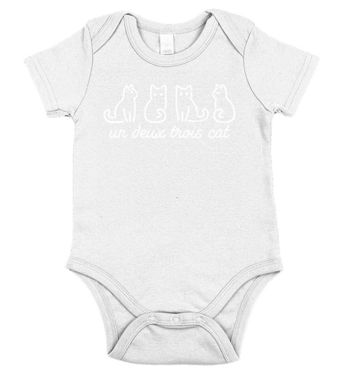 Un Deux Trois Cat Short Sleeve Baby One-Piece
