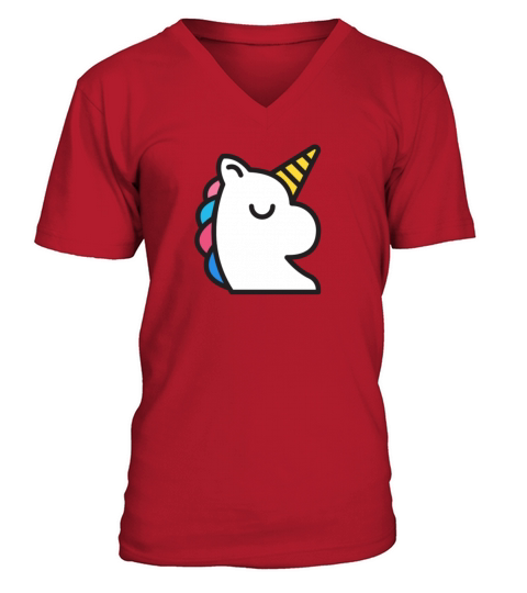Colorful Rainbow Cute Funny Unicorn Rave Shirt V-Neck T-shirt