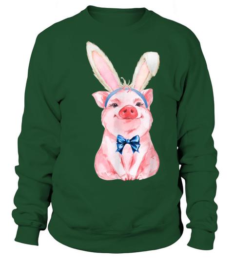 Adorable Easter Pig with Easter Bunny Ears   Easter Pig T Shirt Sweatshirt Unisex