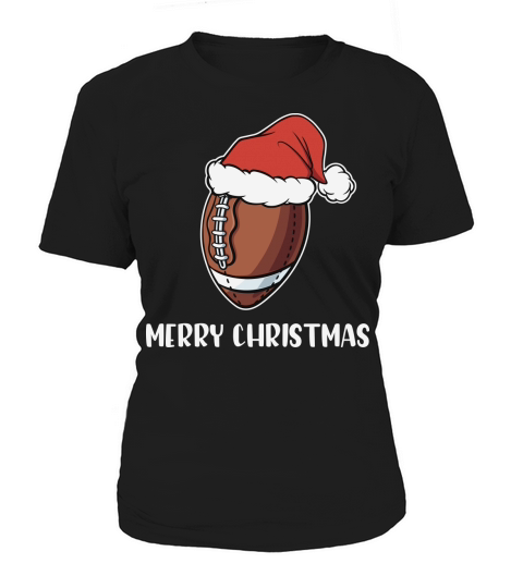 Christmas Football Ball Santa Hat SVG Women's T-Shirt