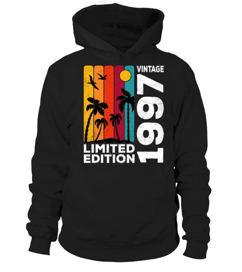 Vintage 1997 Limited Edition Beach Sunset Birthday Long Sleeve T Shirt Hoodie Unisex