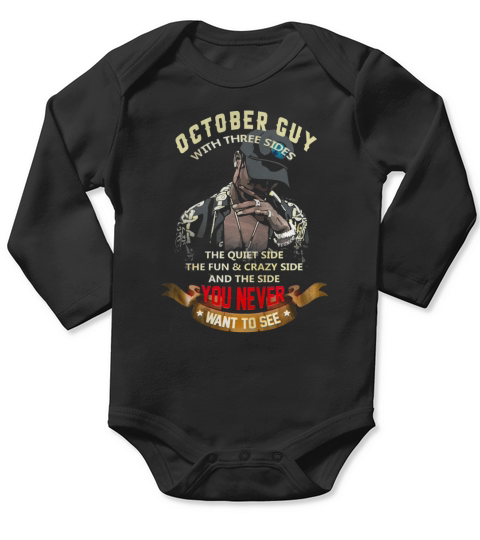 OCTOBER GUY WITH THREE SIDES Long Sleeve Baby One-Piece