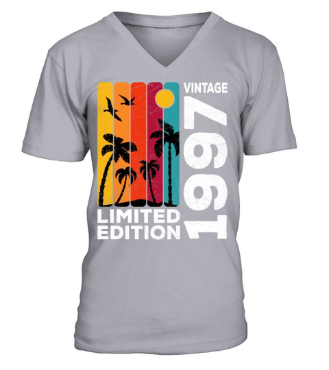 Vintage 1997 Limited Edition Beach Sunset Birthday Long Sleeve T Shirt V-Neck T-shirt