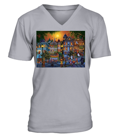 Trick or Treat Jigsaw Puzzle V-Neck T-shirt