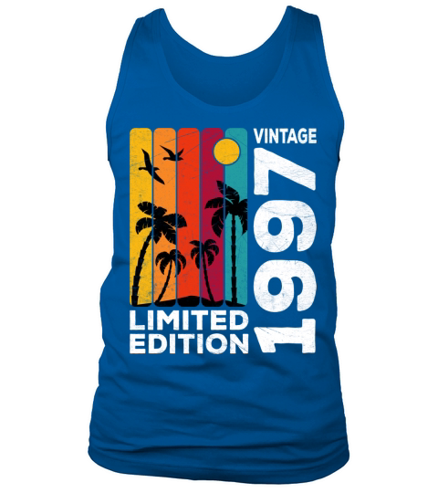 Vintage 1997 Limited Edition Beach Sunset Birthday Long Sleeve T Shirt Tank Top Unisex