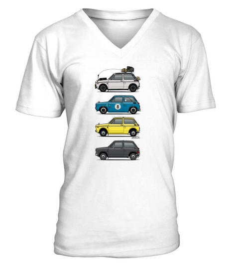 Stack of  Vintage Honda N360 N600 Kei Cars V-Neck T-shirt