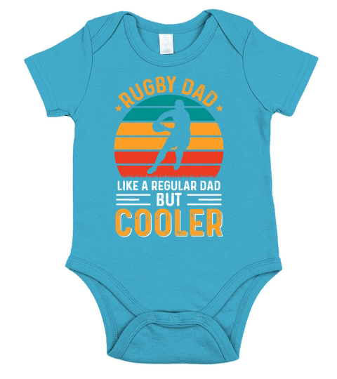 Rugby Dad Fathers Day T Shirt Design Short Sleeve Baby One-Piece