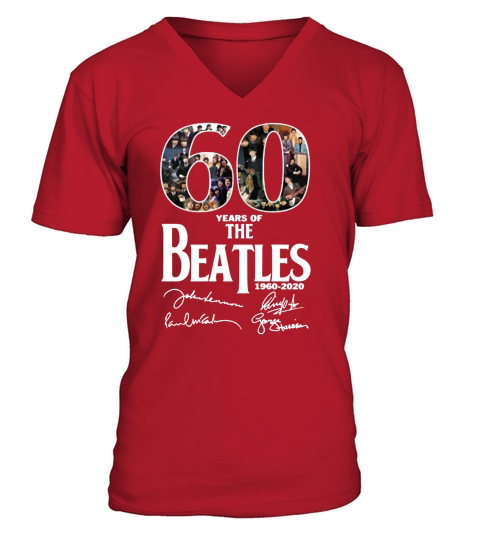 60 years the beatles V-Neck T-shirt