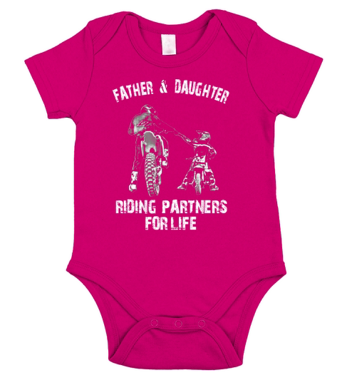 FATHER AND DAUGHTER RIDING PARTNERS FOR LIFE Short Sleeve Baby One-Piece
