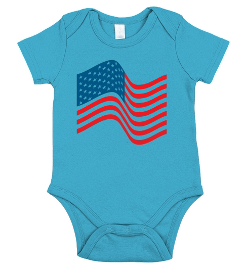 American flag(2) Short Sleeve Baby One-Piece