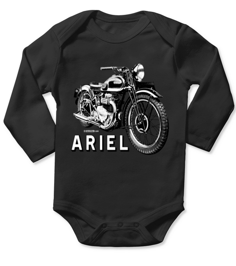 Classic ARIEL motorcycle script and illustration Long Sleeve Baby One-Piece
